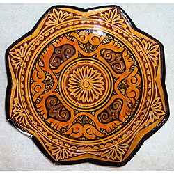 Ceramic 'Isabella' Engraved Plate (Morocco)