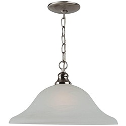 Windgate 1-Light Nickel Pendant with Alabaster Glass Shade