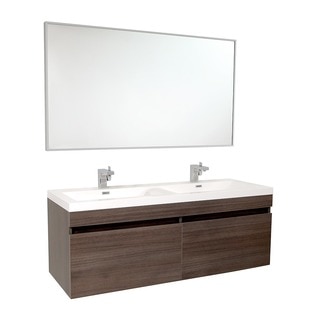 Fresca Largo Gray Oak Double Bathroom Vanity