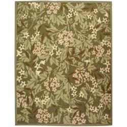 Safavieh Hand-hooked Patches Green Wool Rug (7'9 x 9'9)