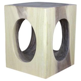 Hand-carved Wooden Windows 16x16-inch Cube End Table (Thailand)