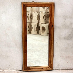 Teak Wood Walnut Oil Rectangular Floor Mirror (Thailand)