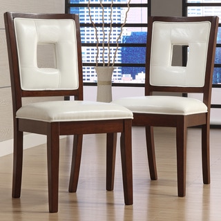 TRIBECCA HOME Dijon White Faux Leather Side Chairs (Set of 2)