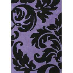 Alliyah Handmade Purple New Zealand Blend Wool Rug (5'x8')
