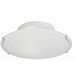 Contemporary 1-light Semi Flush White Fluorescent Ceiling Light