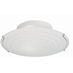 Contemporary 2-light 15-inch Semi-flush White Fluorescent Ceiling Light