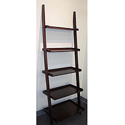 Cappuccino Five-tier Leaning Ladder Shelf