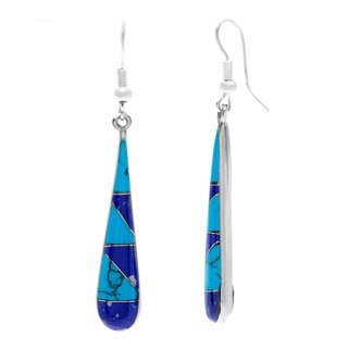 Silver Turquoise 'Too Blue' Teardrop Earrings (Mexico)