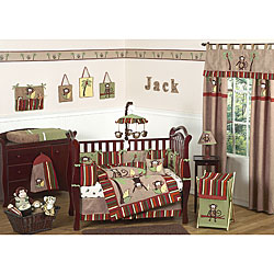 Sweet Jojo Designs Monkey 9-piece Crib Bedding Set