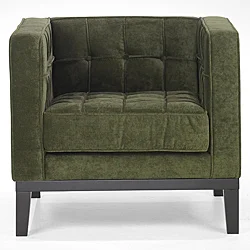 Green Chenille/ Hardwood Chair