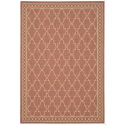 Safavieh Rust/Sand Geometric Pattern Indoor/Outdoor Rug (6'7" x 9'6")