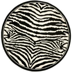 Safavieh Lyndhurst Contemporary Zebra Black/ White Rug (8' Round)