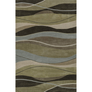 Hand-tufted Chalice Olive/ Brown Rug (5' x 7'6)