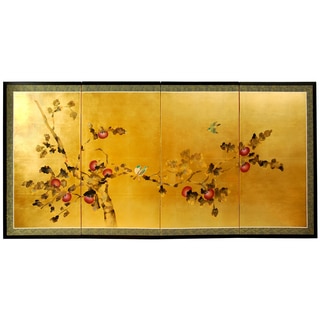 Silk and Wood 36-inch Cherry Blossom Wall Hanging (China)