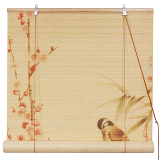 Handmade 48-inch Love Birds Bamboo Blinds (China)