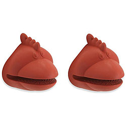 Kitchen Kritters Silicone Rooster Pot Holders (Pack of 2)
