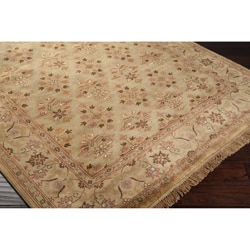 Hand-knotted Diamonds Beige Wool Rug (2'6 x 8')