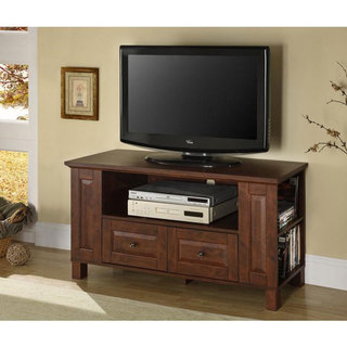 44-Inch Classic Brown Wood TV Stand