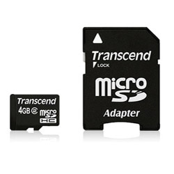 Transcend 4GB microSD High Capacity (microSDHC) Card - Class 2