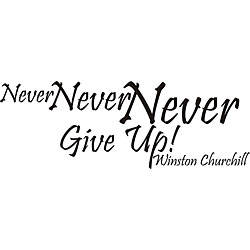 Design on Style 'Never Never Never Give Up Winston Churchill' Vinyl Wall Art Quote