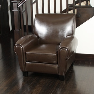 Finley Brown Bonded Leather Club Chair by Christopher Knight Home