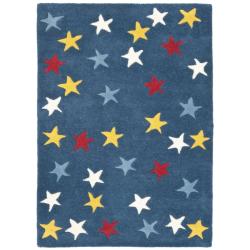 Safavieh Handmade Novelty Stars Blue Wool Rug (2' x 3')