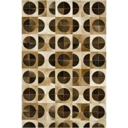 Artist's Loom Handmade Contemporary Geometric Natural Eco-friendly Leather Rug (7'9x10'6)