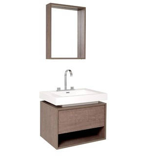 Fresca Potenza Grey Oak Bathroom Vanity with Pop-open Drawer