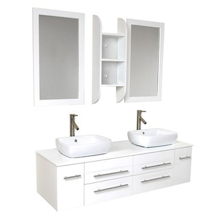 Fresca Bellezza White Double-vessel Sink Bathroom Vanity