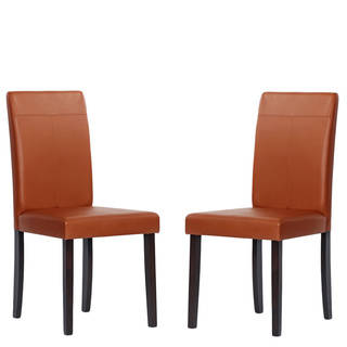 Warehouse of Tiffany Toffee Upholstered Rubber Wood Dining Room Chairs (Set of 8)