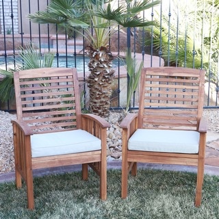 Acacia Wood Patio Chairs (Set of 2)