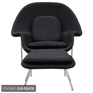 Wool Womb Chair and Ottoman