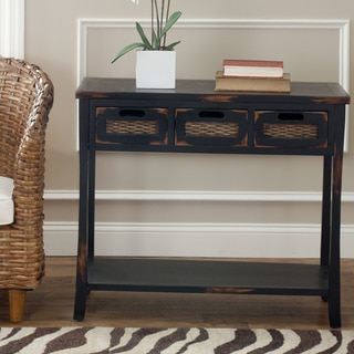 Safavieh Corby Distressed 3-Drawer Black Console Table