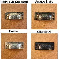 Solid Brass Vintage Fairfax Design Bin Pulls (Set of 4)