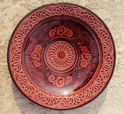 Ceramic Engraved Chili Plate (Morocco)