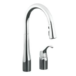Kohler K-647-CP Polished Chrome Simplice Pull-Down Kitchen Sink Faucet