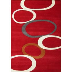 Alliyah Handmade Red New Zealand Blend Wool Rug (5' x 8')