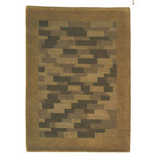 M.A.Trading Hand-knotted Nule Green Wool Rug (5'6 x 7'10)