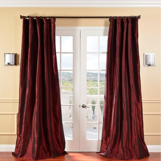 Exclusive Fabrics Solid Faux Silk Taffeta Syrah Curtain Panel