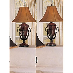 London 35-inch Rust Table Lamps (Set of 2)