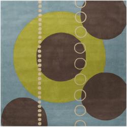 Hand-tufted Contemporary Multi Colored Geometric Circles Mayflower Wool Abstract Rug (9'9 Square)