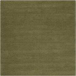 Hand-crafted Solid Green Casual Ridges Wool Rug (9'9 Square)