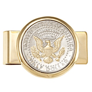 American Coin Treasures Selectively Gold-plated Presidential Seal JFK Half Dollar Goldtone Money Clip