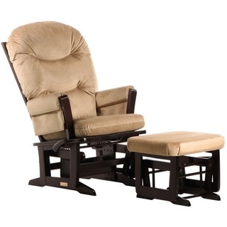 Dutailier Ultramotion Espresso Wood Glider and Ottoman