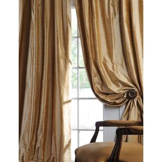 Exclusive Fabrics Signature Biscotti Textured Silk Curtain Panel