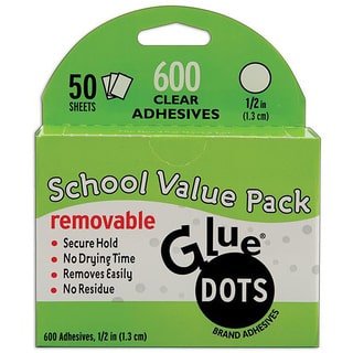 Glue Dots School Value Pack 0.5-inch Removable Dots (Case of 50 sheets)