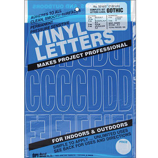 Duro Gothic/Blue Permanent Adhesive Vinyl Letters and Numbers