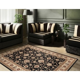Alise Multi Collection Black Area Rug (7'6 x 9'10)
