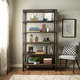 Renate Graphite Grey Industrial Wood and Metal Shelving/Bookcase
