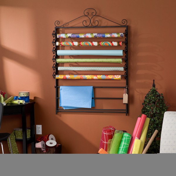 Leal Black Wrapping Paper & Craft Storage Rack. Opens flyout.
